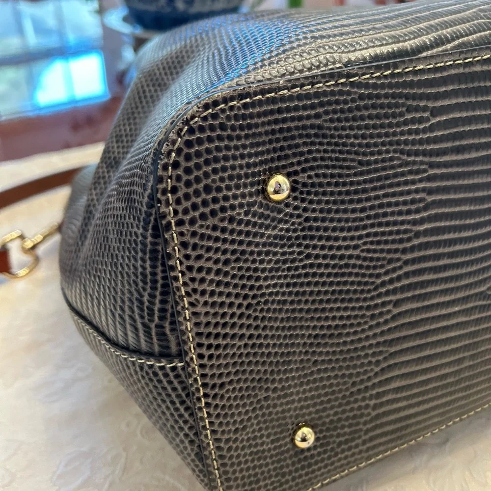 Dooney & Bourke Black and Brown Textured Tote - Picture 5 of 5